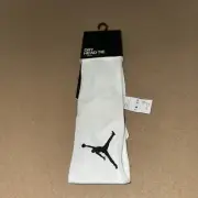 Jordan Unisex Dry Head Tie White With Black Logo One Size Dri-fit