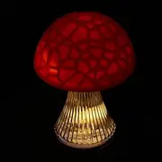 ibasenice Mushroom Small Table Lamp Mushroom LED Lamp Mushroom Decorations Creative LED Night Light Mushroom Lights Red Mushroom Lamp Retro Table Lamp Mushroom Nightlight Acrylic