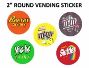 5 VENDSTAR 3000 VENDING MACHINE 2" Round CANDY STICKERS LABEL Free Shipping