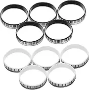 SECFOU Music Note Piano Key Silicone Bracelet 12 Pack Music Ribbon Wristbands for Parties Concerts