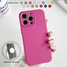 For iPhone 16 15 14 12 13 Pro Max Silicone MagSafe Case Shockproof Rubber Cover
