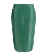 Leather Midi Skirt Green