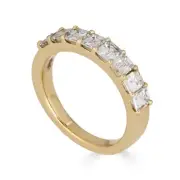 Emerald Cut Diamond Half Eternity Band 14K Yellow Gold 6