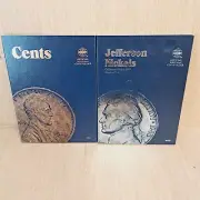 Whitman Coin Folders 9041 Cents and Jefferson Nickels Number 2 9039