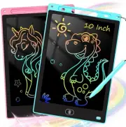 2 Pack 10 Inch LCD Writing Tablet for Kids - Preschool 10IN, Pink+blue