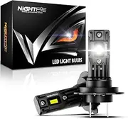 NIGHTEYE H7 LED Headlight Bulb 22,000LM 80W Upgraded Brightness Perfect Beam Pattern 12V IP68 Waterproof Plug and Play, Pack of 2