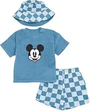 [Disney] Lion King Mickey Mouse Simba Baby T-Shirt Bike Shorts and Hat 3 Piece Newborn to Infant