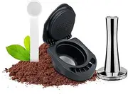Refillable Capsule Holder for Coffee Machine Adapter and Tamper for Krups Nescafé Dolce Gusto Piccolo