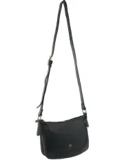 [PIERRE CARDIN] Leather Sleek Cross-Body Bag in Black