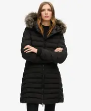 Fuji Faux Fur Hood Mid Length | Black