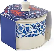 [Portmeirion] Home & Gifts Spode King Charles III Coronation Lidded Covered Sugar Bowl 280ml, Blue & White Pattern UK Made