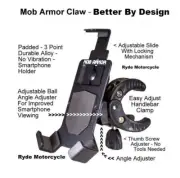 Mob Armor Claw Handlebar Mount Motorcycle - ATV - Office Work Smartphone Holder