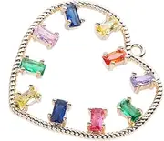 [KALLORY] Zircon Necklace Personalized Necklace Colorful Necklace Heart Choker Necklace Heart Pendant Zircon Pendant Colorful Pendant Heart Necklace Necklaces Heart Shape Pendant