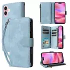 Zipper Wallet Case Leather Flip Cover For iPhone 16 15 14 13 12 11 Pro Max 8 7+