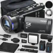 5K Video Camera, 48MP Ultra HD, 16X Zoom, 3.0" 270° Flip Screen, WiFi, Autofocus