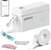 POLONO P31S LABEL Maker Machine with Tape, CASE Portable Thermal Printer, Case