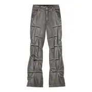 [We11done] Black Womens Wrinkled Denim Jeans