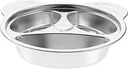 Luxshiny Stainless Steel Divided Food Plate for Safe and Skid Design for Meal Separation and Easy Scooping for Home and Nursery Use