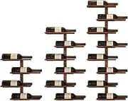 Wall Mounted Wine Glass and Liquor Bottle Rack Hanging Wine Cabinet for Home Living Room and Bar Display