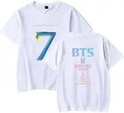 [Flyself] Girls MAP of The Soul 7 Tshirt Summer Short Sleeve Casual Tee Shirt Blouse Tops Suga Jin Jimin Jung Kook J-Hope Rap-Monster V White