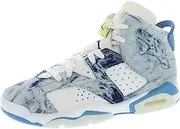 Boy's Air Jordan 6 Retro (Big Kid) White/Dutch Blue/Citron Tint/Black 5 Big Kid M