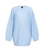 Pinko Drop Shoulder Rib-Knitted Dress S,XS Sky blue