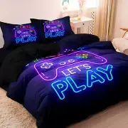 3Pc Gamepad Controller Ultra Soft Doona Duvet Quilt Cover Pillowcase Bedding Set