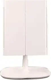 Trifold Vanity Mirrors, LED Makeup Mirror, Rechargeable Vanity Mirror, Lighted Vanity Mirror, Magnification Makeup Mirrors, Dimming LED Mirrors, Portable Folding for Travel Home