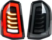 LED Tail Lights Compatible With Chrysler 300 300C 300S 2011-2014 ，Dynamic Signal Start-up Animation Grey Pair Rear Lamps Assembly