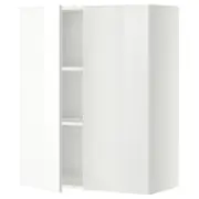 METOD wall cabinet with shelves/2 doors, white/Ringhult white, 80x37x100 cm