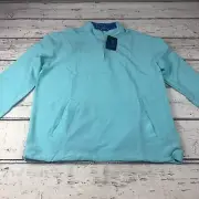 NEW SCALES Mens GOLF JACKET 1/4 ZIP PULLOVER SIZE M Aqua POCKETS NWT