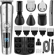 6-in-1 Men's Hair Clipper Set Electric Body Hair Trimmer Beard e Trimmer Haircut Kit Engraving Cutter Combs Fully Washable USB Rechargeable