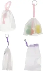 AUTSUPPL Handmade Soap Mesh Bag Face Cleanser Pouch Cleansing Foaming Net Rope Random Color