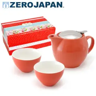 ZERO JAPAN 典藏陶瓷一壺兩杯超值禮盒組(蘿蔔紅)