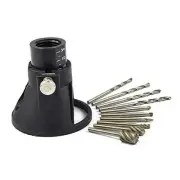 Rotary Multi Tool Cutting Guide Attachment Kit with HSS Router Drill Bits Set...
