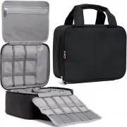 Electronics Organizer Case - Multi-Layer Full Flat Opening with Compartments and