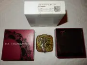 NIB Jay Strongwater Pink Green Salamander Lizard Crystal Enamel Mirror Compact