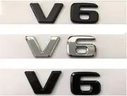 ARSUGMZ Fit for Mercedes Benz AMG Flat Letters V6 Emblems Badges V 6 Symbols Nameplate 2PC(V6 (2pc) Chrome)