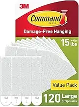 Command 3M Hanging Strips [Removable]: 5/8 in. x 2-3/4 in. (White) / 120 Strips