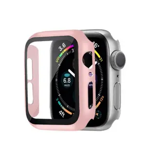 【OMG】Apple Watch Series 7 殼膜一體保護套 鋼化膜手錶保護殼 41mm/45mm(殼膜一體 薄似裸機)