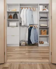 BASEL WALK IN WARDROBE KIT - WHITE - FLUTED - PULL BRASS