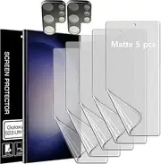 [TUFF STONE] 5+2 Anti-Glare TPU Film Screen Protector + 2 Lens Protector for Samsung Galaxy S23 Ultra 5G 2023, Matte Finish, 6.3 x 6.8 inches, 7 Pieces, Scratch Resistant