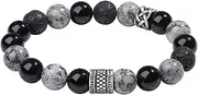 [BAILEYU] Mens Natural Stone Bracelet Gemstone Stretch Beads Bracelet for Yoga Meditation Healing Crystal