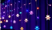 Snow Flake Holiday Chrismas Multi-color String Curtain LED lights-13 ft.
