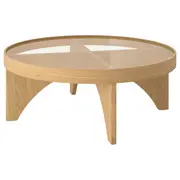 STOCKHOLM 2025 coffee table, oak veneer glass