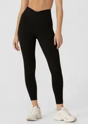 [Lorna Jane] Inspire Wrap Waist Ankle Biter Leggings in Black, Size - XS XS Black