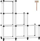 6-PK Storage Organizer Cubes - Bookcase Display Shelf with Wooden Mallet (WHITE)