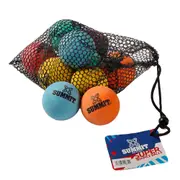 10pc Summit Global School Bounce Rubber Hand Balls w/ Mesh Bag 60mm Assorted