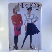 New Look Sewing Pattern #6101 Size 8-18 Misses Top & Skirt 80's Style New Uncut