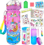 Unicorn Decorate Your Own Water Bottle Kits, Gifts for Girls Age 5 6 7 8 9: C...